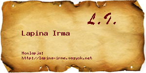 Lapina Irma névjegykártya
